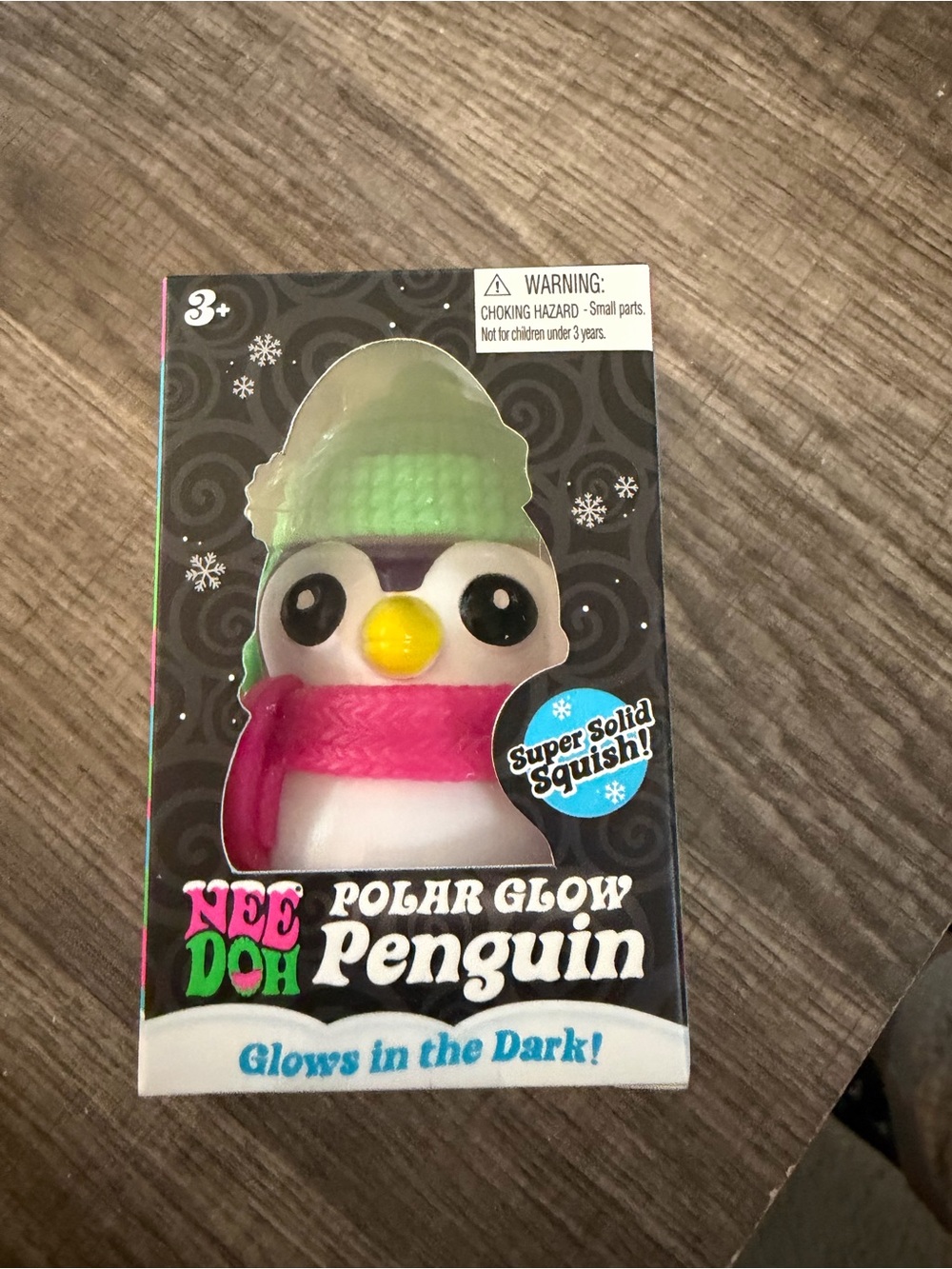 Polar Glow Penguin Kids Squishy Toy - Pink Scarf, Green Hat
